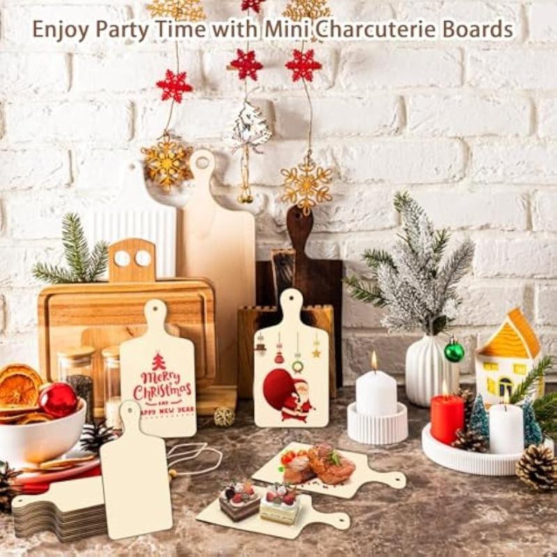 2pcs 30x16cm Big Size Cutting Board for Craft Unfinished Wooden Charcuterie Boards Blank Wooden Boards Paddle for Christmas Diy