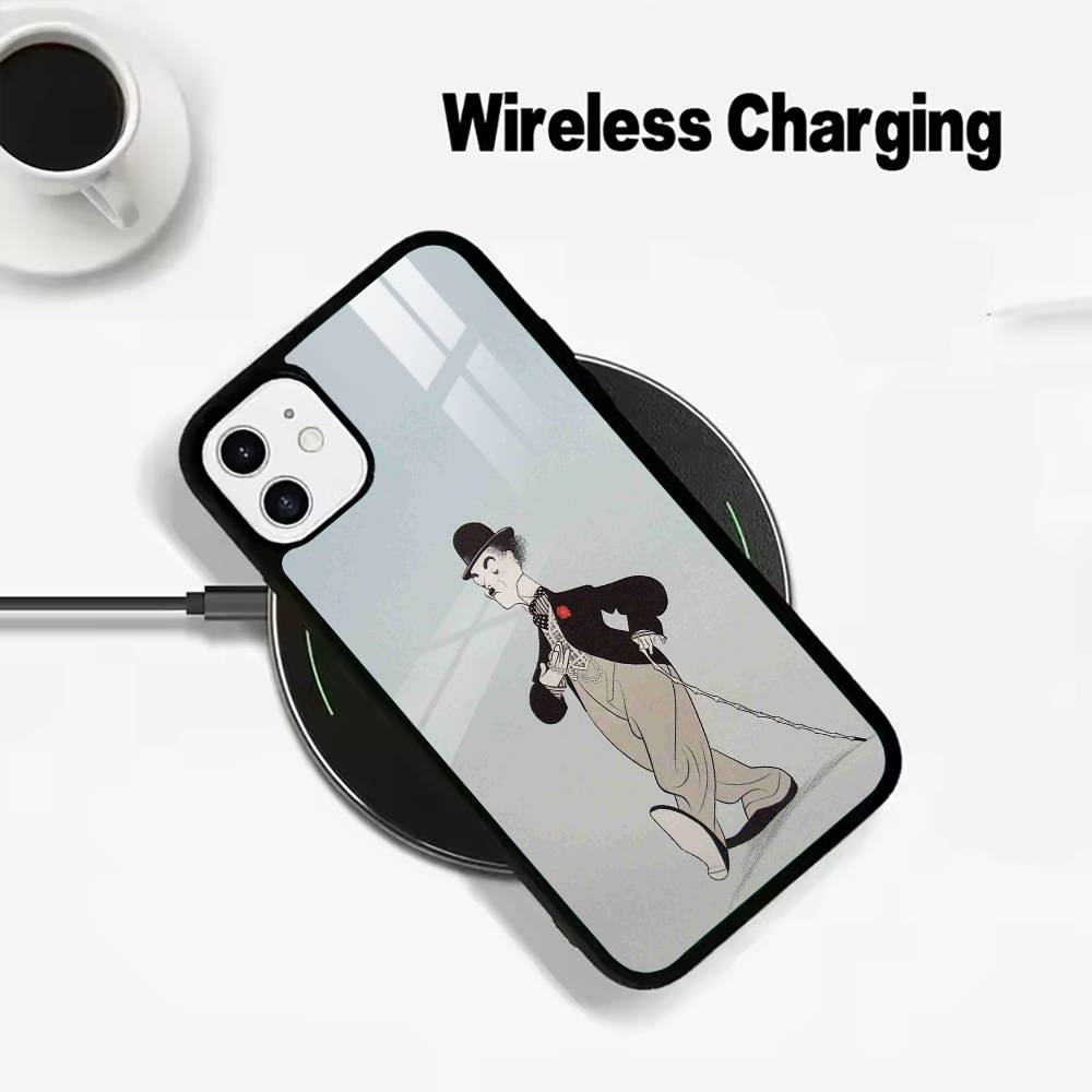 C-Charlie Chaplin Phone Case For IPhone17 16 15 14 13 12 11 Pro Max 16/15/14Plus Wireless Charger Cover Funda