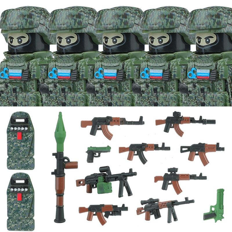 Commando Urbano Forze Speciali Figure Militari Blocchi da Costruzione SWAT Esercito USA Ucraina Soldati Assalto Fanteria Scudo Armi Giocattoli