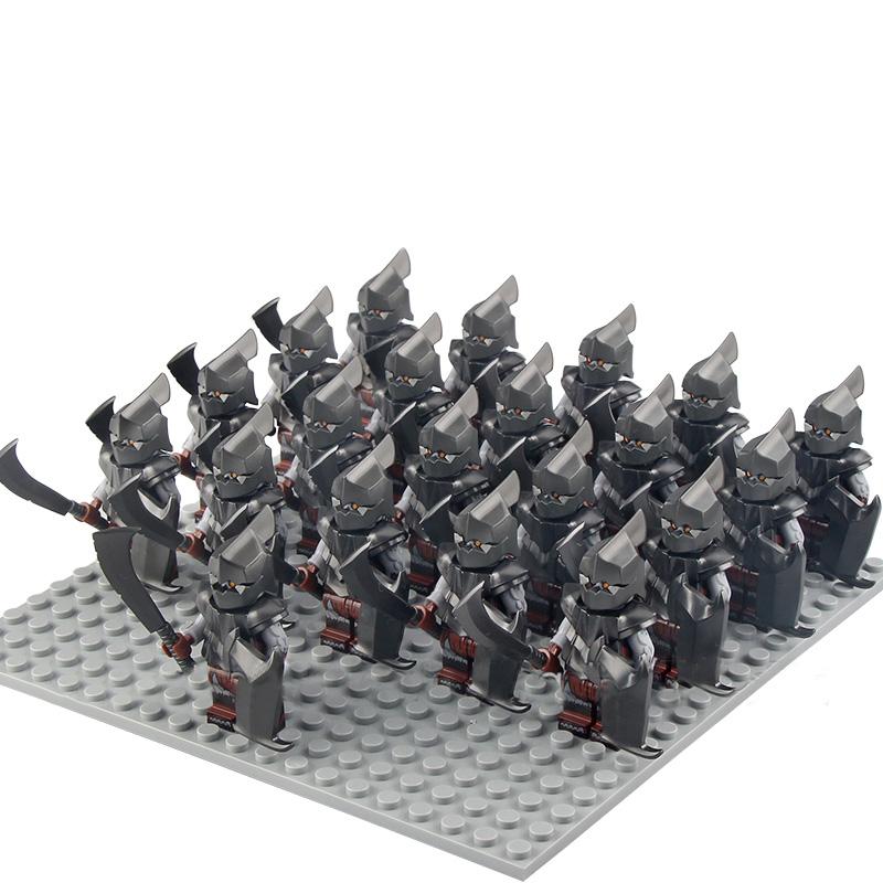 Ancient Rome Dwarf Warrior Elves Knight Rohan Eomer Haldir Urukhai Strong Orc Knight Spartacus Figures Building Block Kids Toy