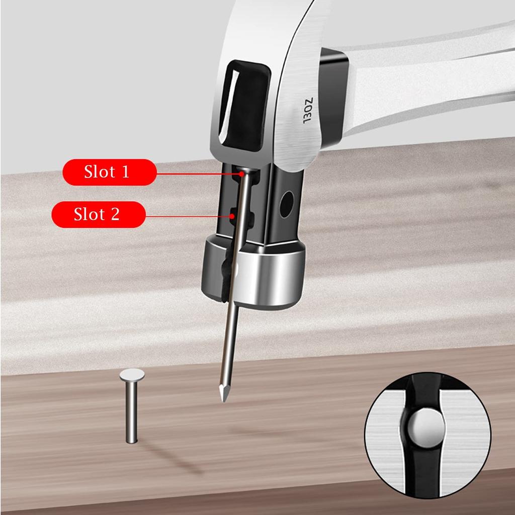 Claw Hammer, Hammer Head, Nail Hammer, Nail Puller, Nail Hammer, Recoil-Reducing Hammer, Stylish DIY Tool, Hammer (Round, 36cm)