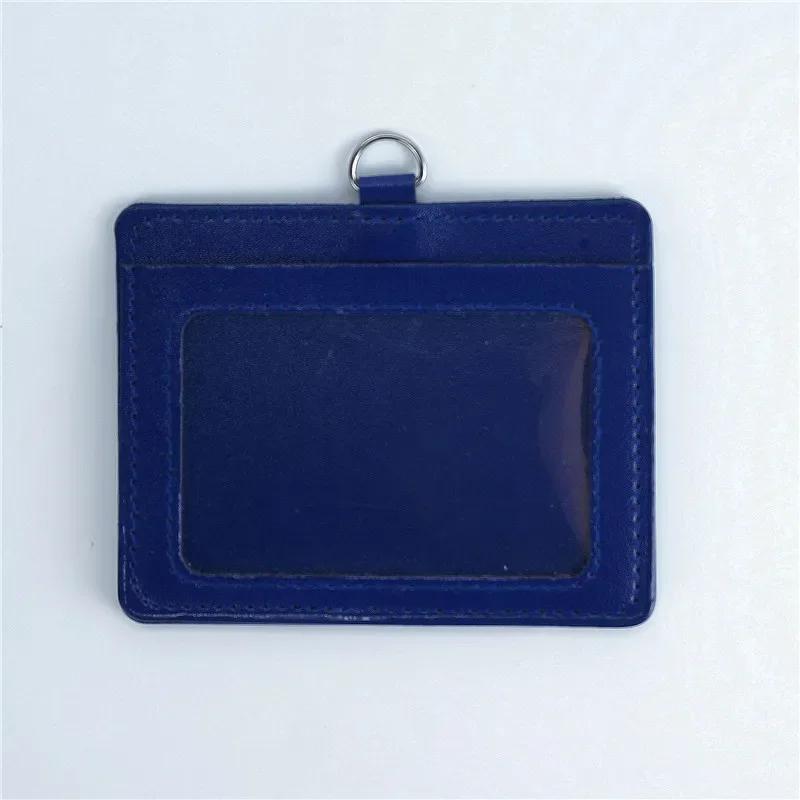 Fashion PU Leather Card Holders Set Women Men Student Retractable Badge Reel ID Card Holder Cover Case Nurse Badge Lanyards