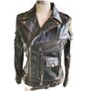 Pánska retro kožená motocyklová bunda v štýle Ghost Rider, kabát s klopami na viacero zipsov, nadrozmerná pre umelcov