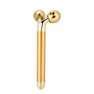24K Gold Electric Facial Massager Y Shaped Full Body Face Tighten Micro Current Massage Roller