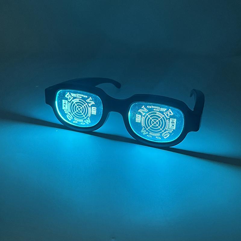 Occhiali LED Conan Fantascienza Concerto NightClub Cosplay Accessori Conan Occhiali Visiera LED Cool Occhiali con Montatura Rotonda Luminosa
