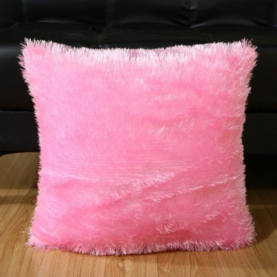 Long Plush Solid Color Glitter Velvet Throw Pillow Cushion Pillowcase