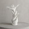 3D Printed Lily Flower Sculpture, Modern Intertwined White Floral Art, Unique Wedding Anniversary Gift for Couple, Elegant Home Decor for Living Room,
