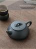 Japanese Black Pottery Tea Set with Handle Teapot, Dry Brew Tray, and Portable Bag for Home, Office, or Travel.