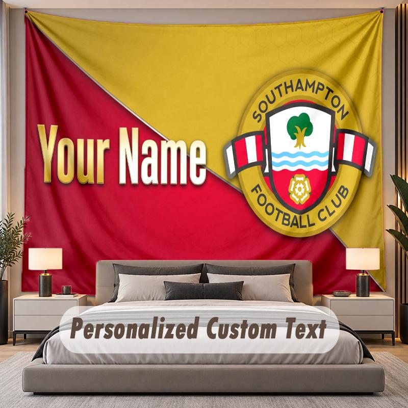 Custom Name Text Tapestry Southampton FC Personalized Polyester Wall Tapestry For Bedroom And Room