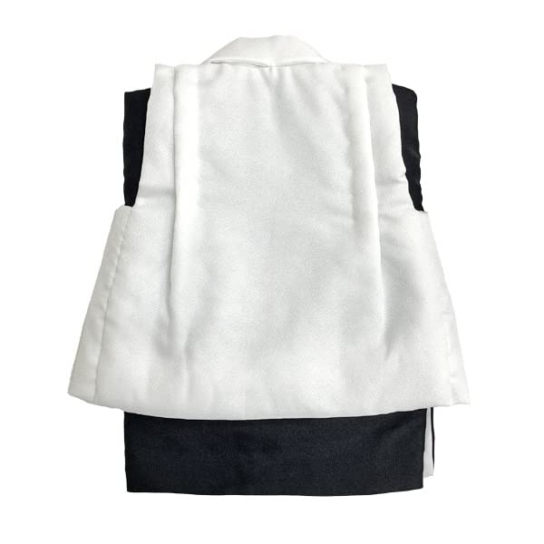 Ensemble de tissu kimono Années Premier festival Kimono bébé Type bébé Ensemble bébé tissu et kimono ensemble x Blanc [Kyoto Yuzen] (0-1 Vieux) 2 parties pour garçons (Noir