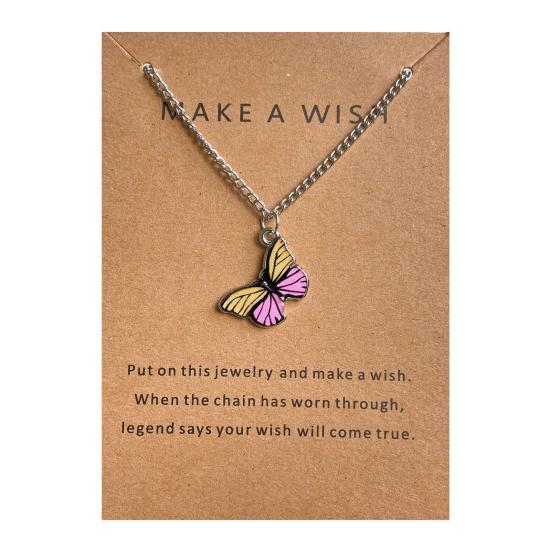 Halskette für Damen, lebendige, exquisite, glatte Kanten, polierte Schmetterlingsform, Dating-Halskette