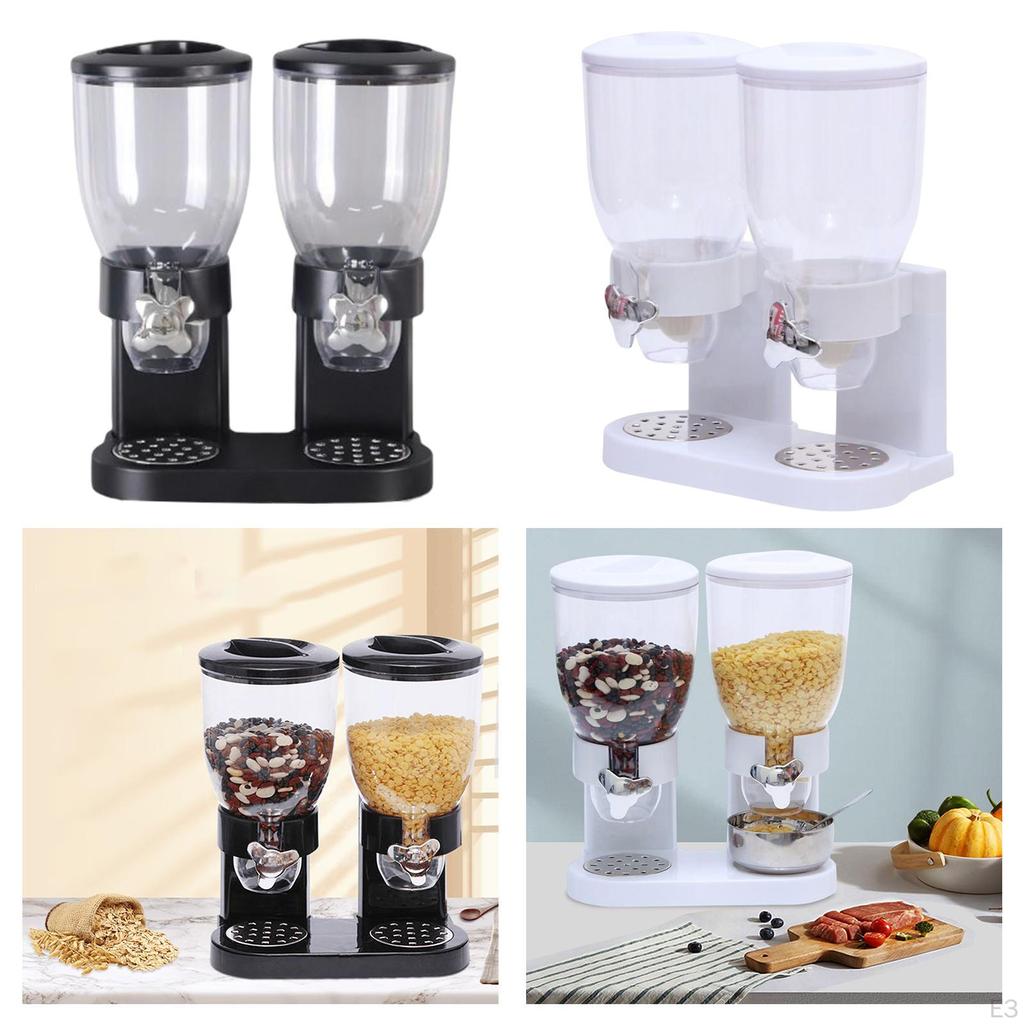 Cereal Containers Storage,Double Dispenser Dual Food Dispenser, Dry Perfect