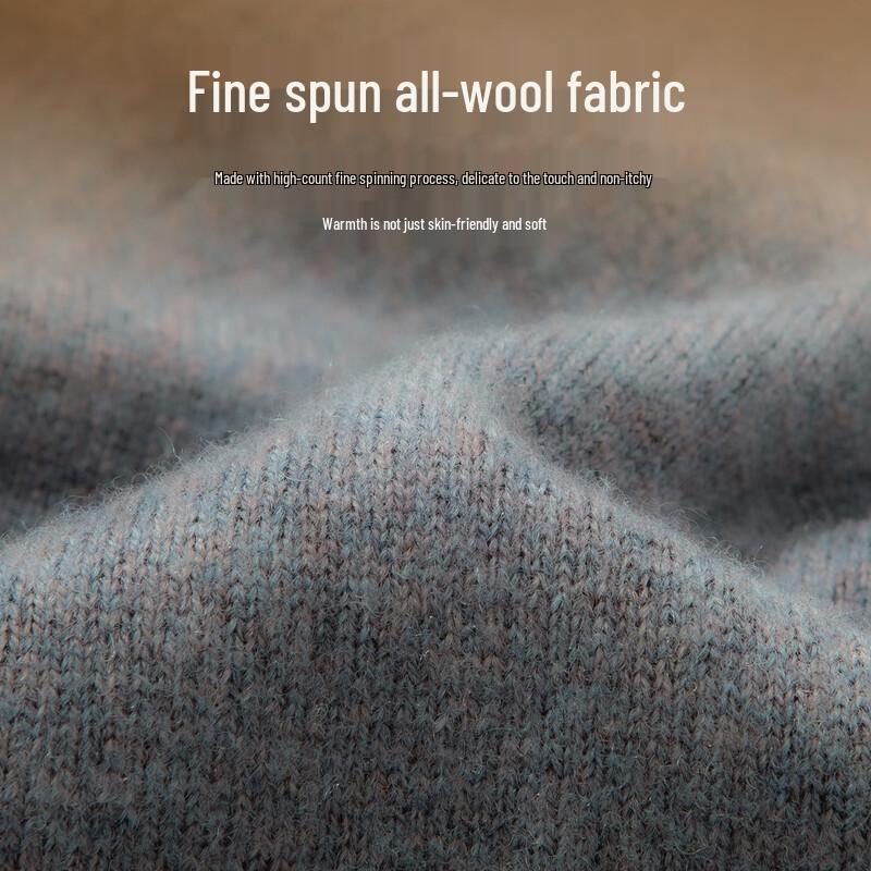 Men's 100% Pure Wool Crew Neck Knit Sweater
