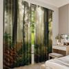 2Pcs Forest Curtain Mystic Dark Fog Atmosphere Deep In The Forest Woodland Nobody Silence For Living Room Bedroom Dining Room