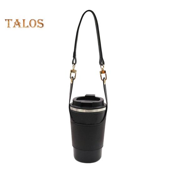 

Чехол для стакана из искусственной кожи, переносной держатель для напитков, термоизоляционный чехол для стакана для путешествий, сумка для напитков, круизные принадлежности чёрный