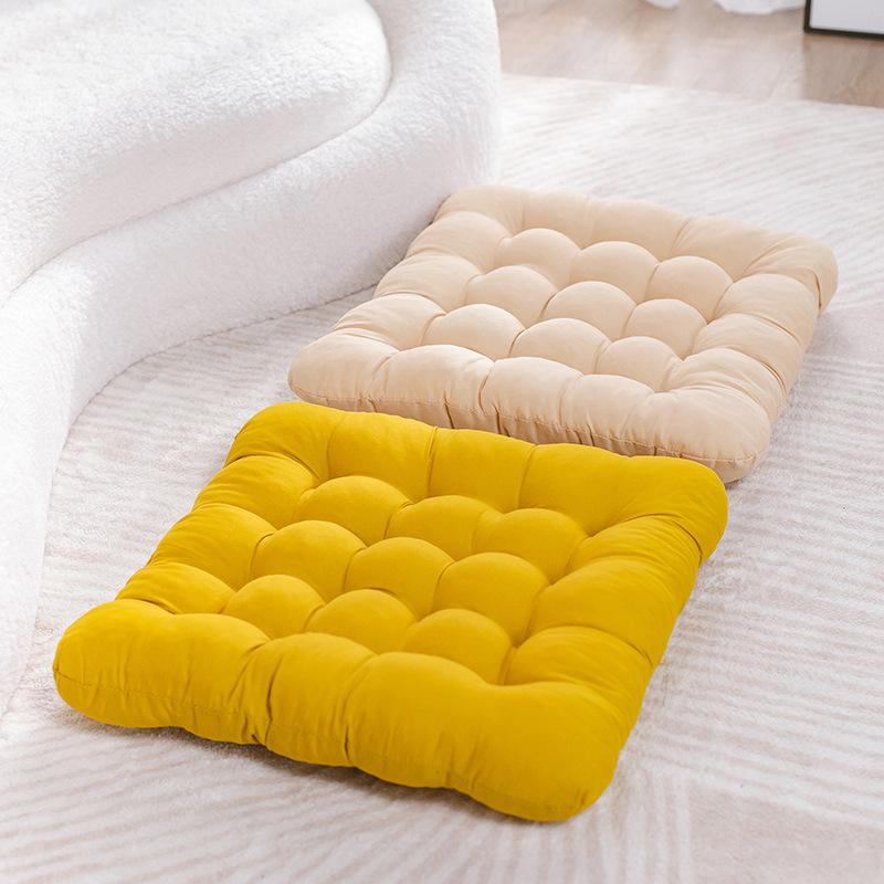 Cushion Thickened Solid Color Grinding Wool Chair Cushion Office Computer Chair Cushion Winter Student Fart Cushion