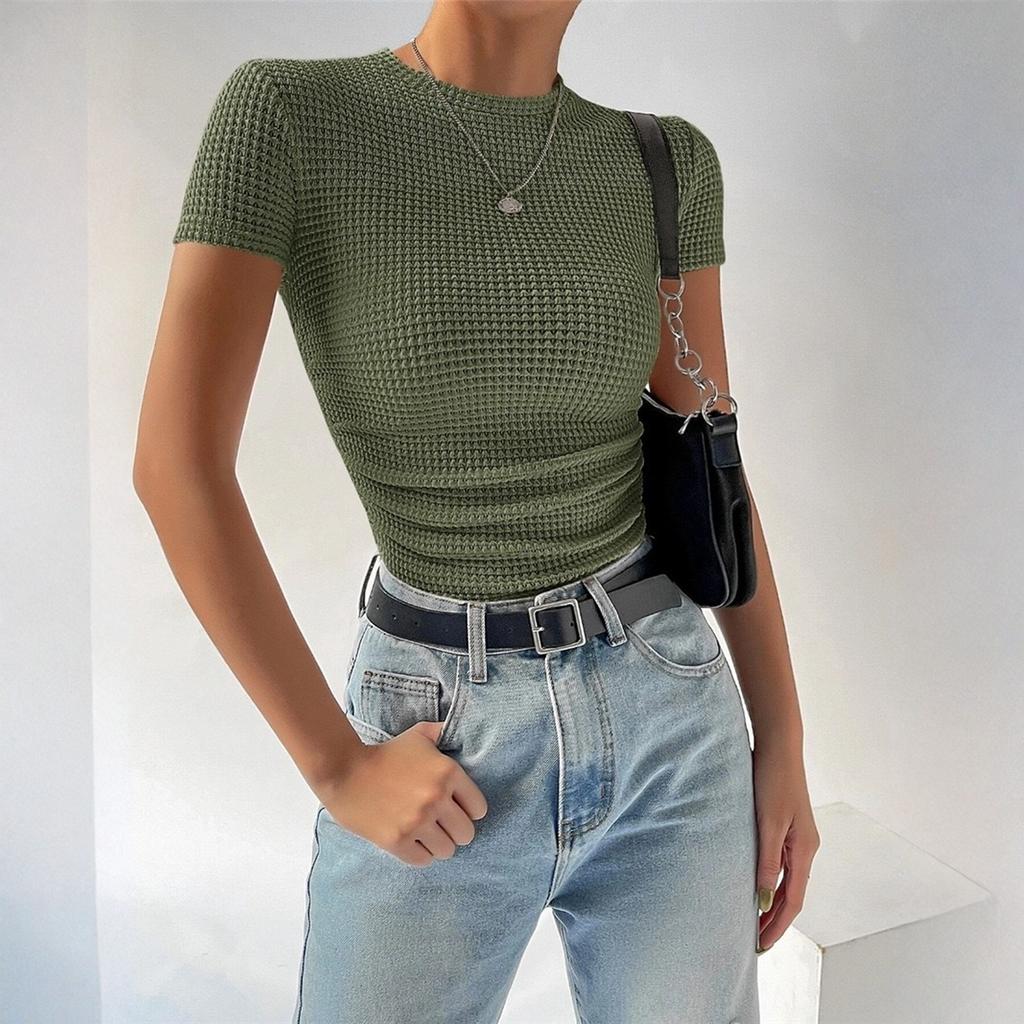 Women's Casual Round Neck Pullover Short-sleeved T-shirt Top