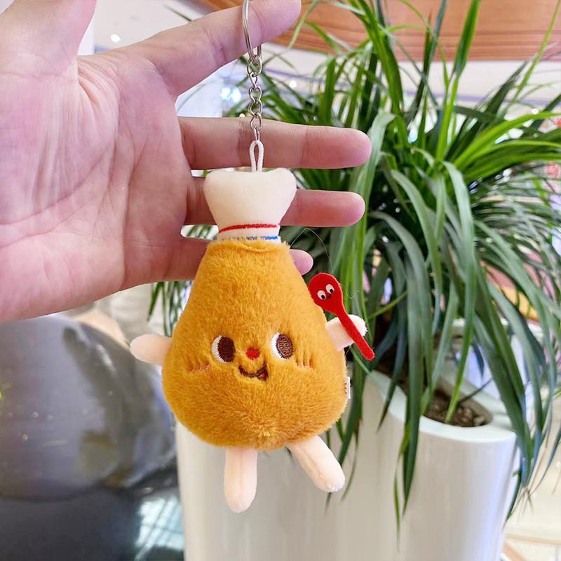 Playful Fun And Plush Keychain Toys Featuring Cartoon Hamburger And Fries French