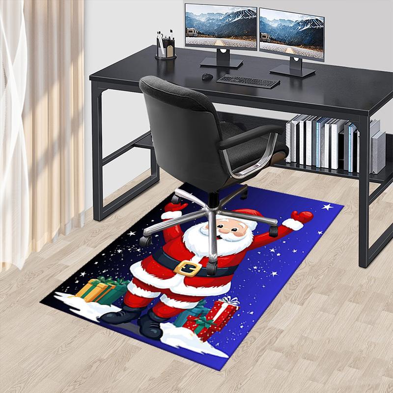 

Christmas Santa Claus Chair Mat - Non-Slip Carpet for Office, Home Decor, Living Room, Bedroom, Game Room & Dormitory - Anime Cartoon Design Holiday G 60cm by 90cm