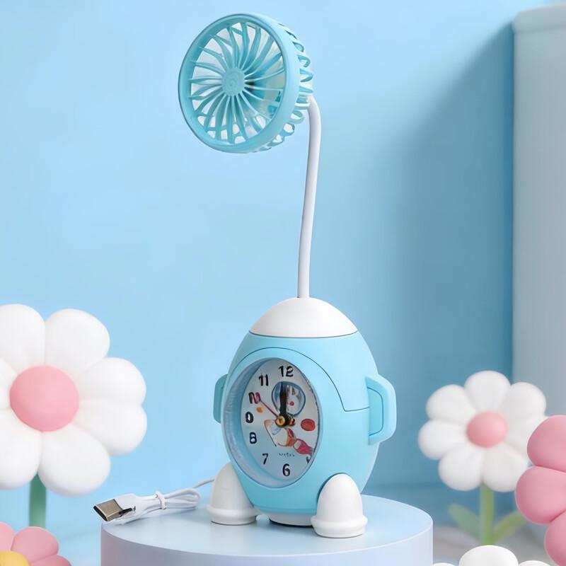 Space Rocket Desk Fan with Alarm Clock