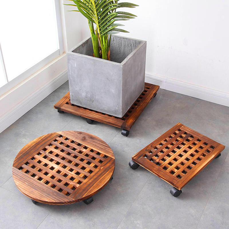 Anti-corrosion Wood Rectangular Plant Caddy