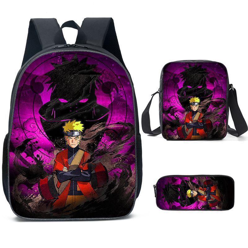 Naruto NARUTO Student School Bag 3D Digital Cartoon Printed School Bag Grade 3-6 Backpack