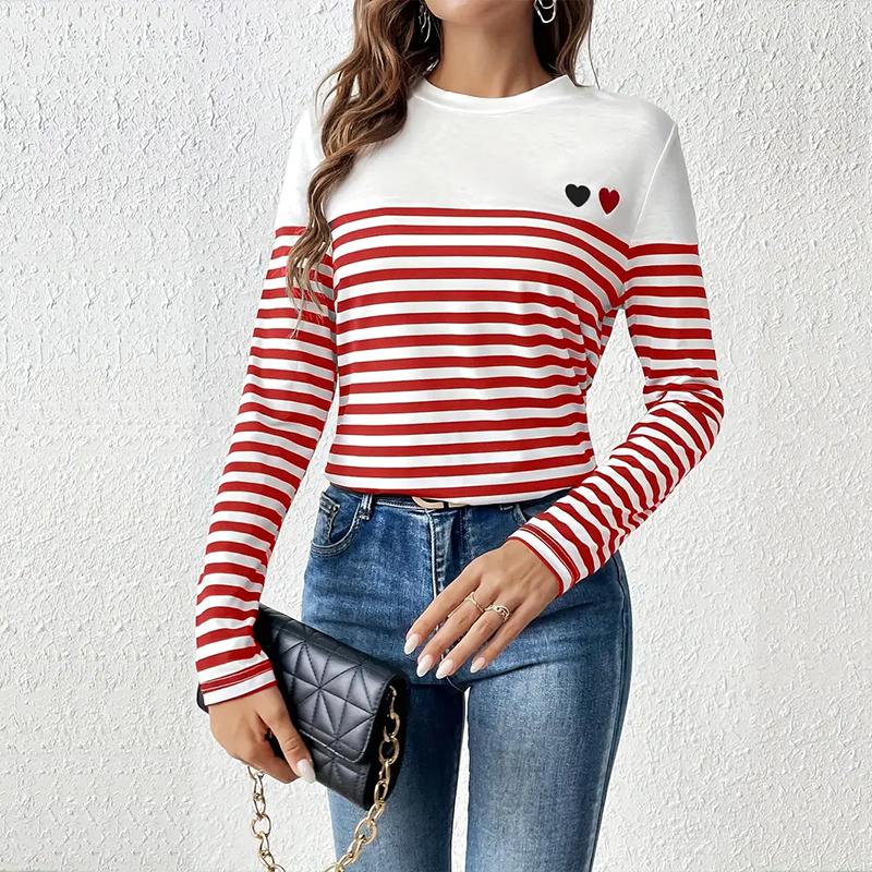 

Женские осенние топы с мелким принтом линий, повседневная футболка с длинным рукавом, топ, блузка 8XL розовый