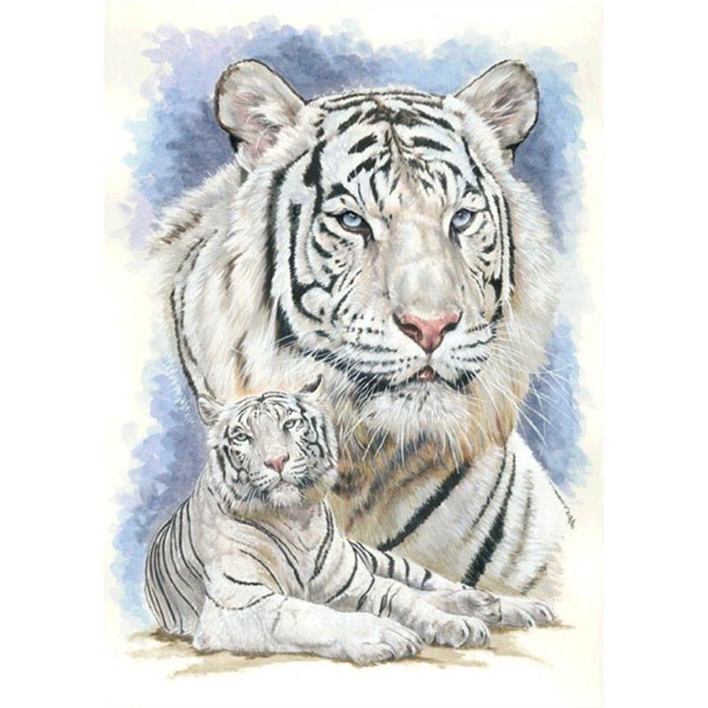 Vollständige 5D-Diamantmalerei zum Selbermachen, Tierfamilie, 3D-Diamantmalerei, runde Diamantmalerei, Stickerei