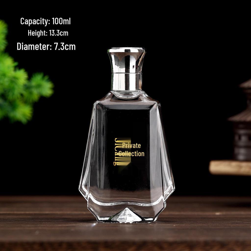 100ml Transparent Glass Bottle for Baijiu or Fruit Wine - Perfect for Home Brewing
