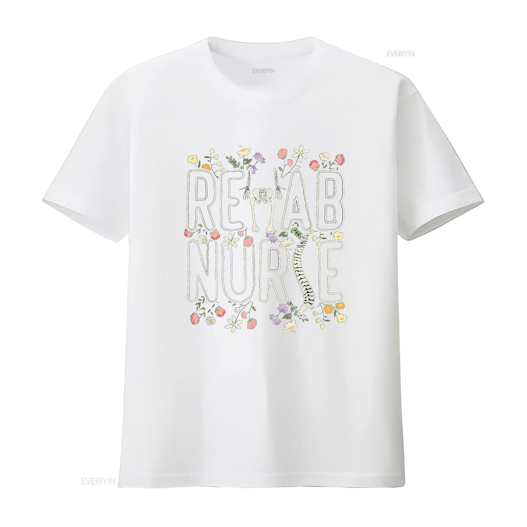 Rehab Technician Nurse T Shirt Vintage Washed Stretched Unisex Streetwear Soft Slightly Top For Everyday Wear Homme Breathable