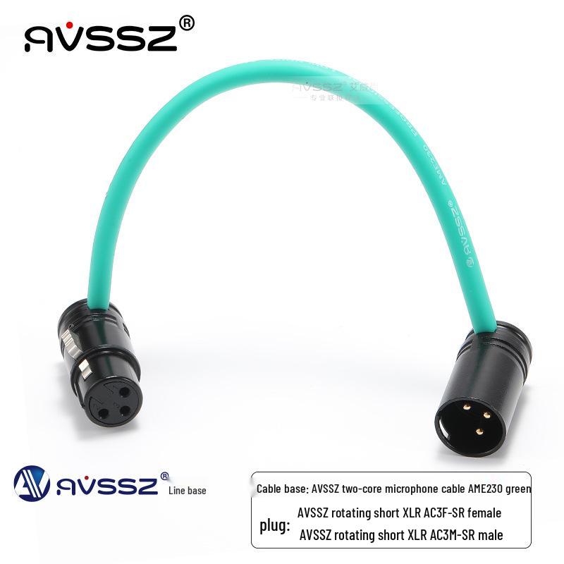 AVSSZ FX3 Gold-Plated XLR L-Shaped Microphone Cable, Short Male to Female Audio Connector