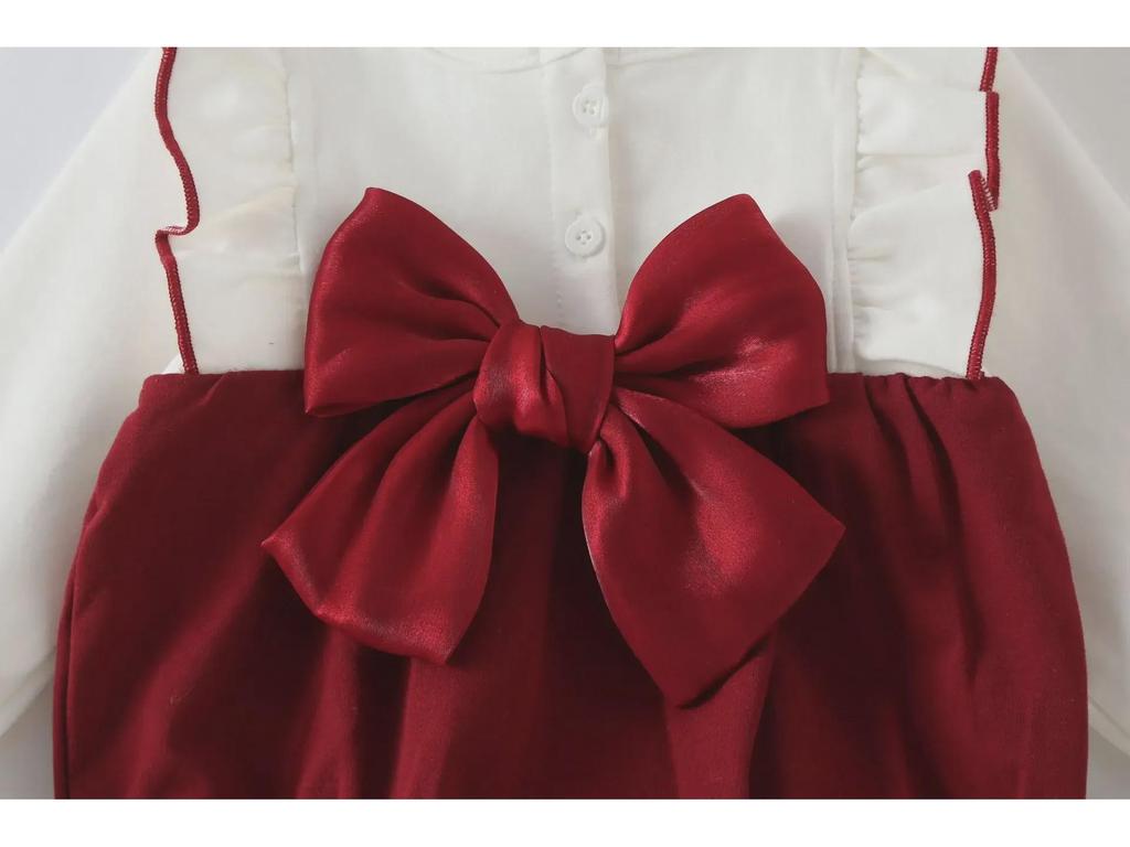 Autumn Newborn Baby Girl One-Piece Romper – Princess Design for 100-Day Celebration, Spring & Fall Wear
