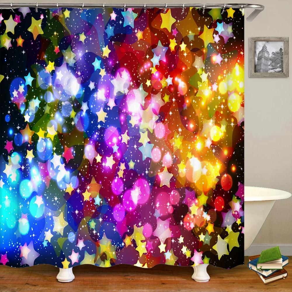 Golden Fantasy Colorful Print Shower Curtain Waterproof Polyester with Hook Bathroom Curtains Home Decoration 3D Shower Curtain
