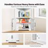 68" Corner Storage Cabinet with 4 Wooden Doors & Adjustable Shelves White