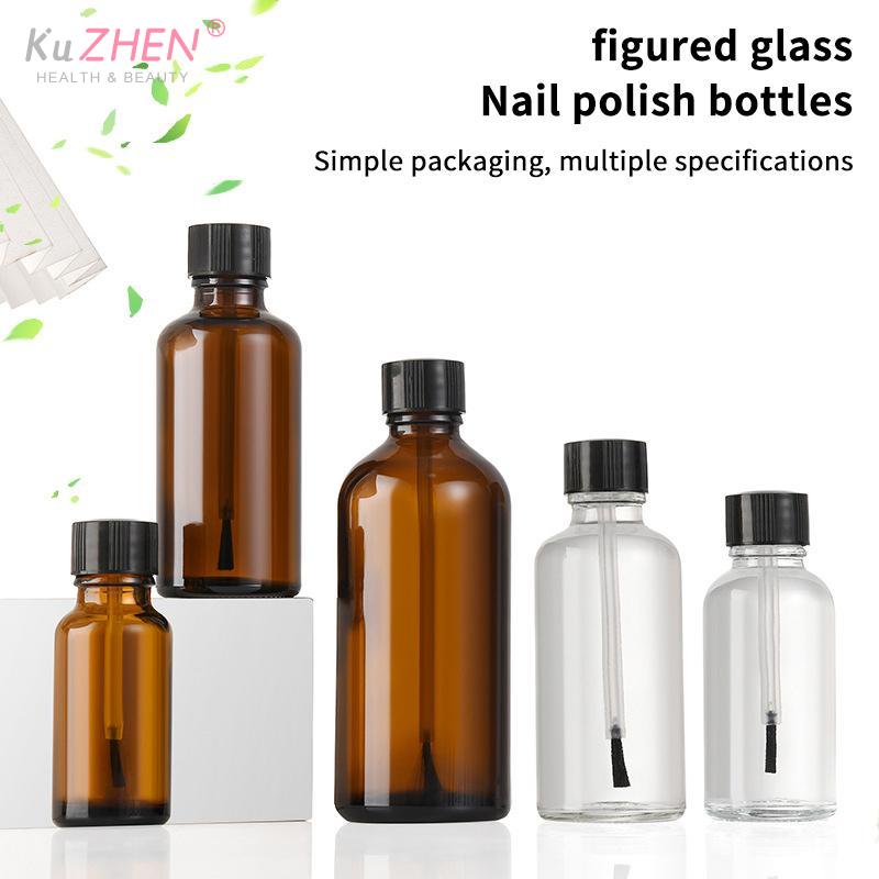 5/10/15/20/30/50/100ml Braune / Klare Nachfüllbare Nagellackflaschen Touch-up Aufbewahrungsbehälter Mit Pinselkappe DIY Bastelbehälter