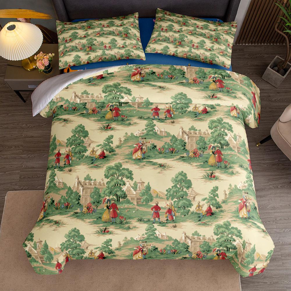 1800s French Manor Duvet Cover Set King Queen Double Full Twin Single Size Bed Linen Set