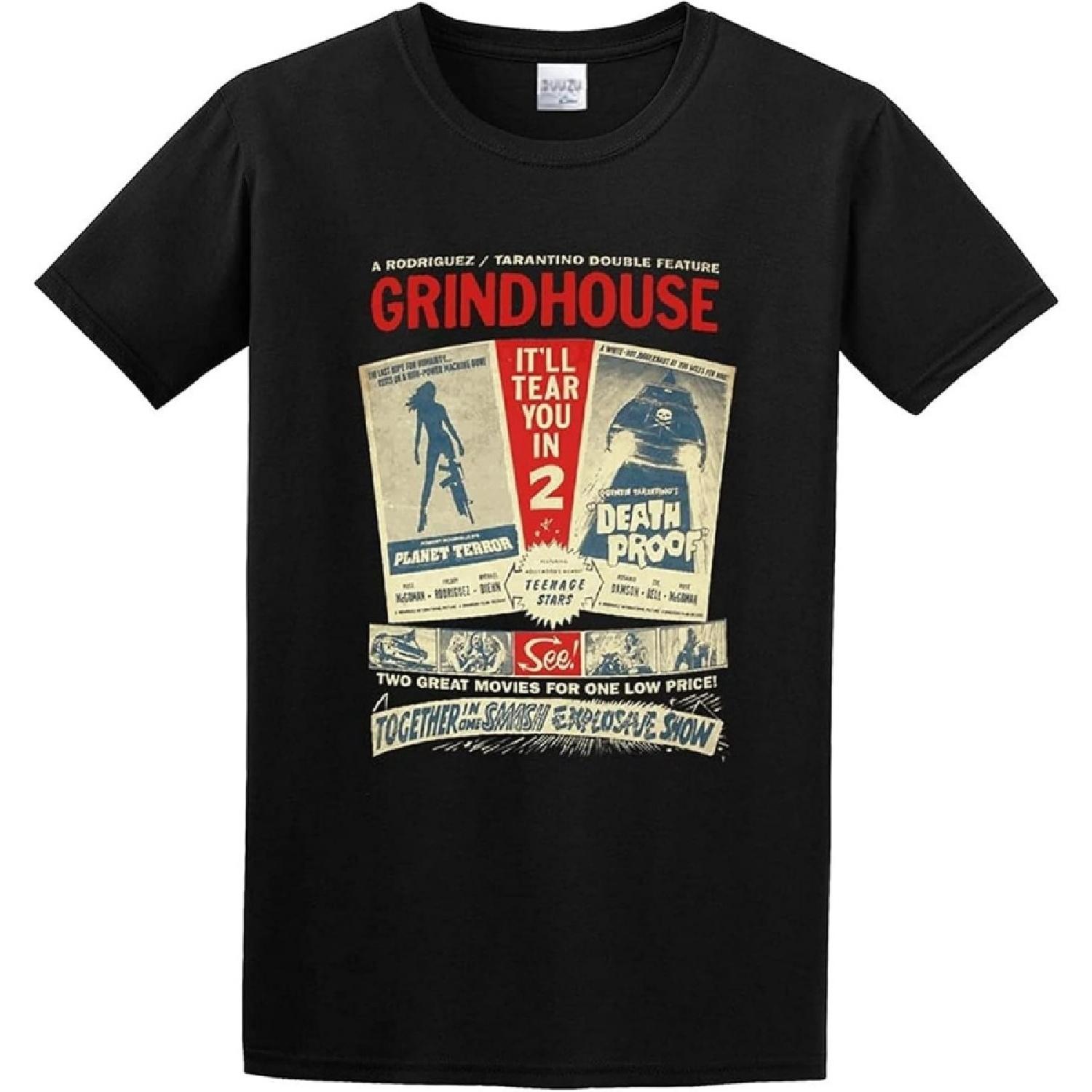 STAY GOOD Grindhouse Double Feature Planet Terror Death Proof Men s T-Shirt Casual Tee Summer Fashion Tops Clothing S