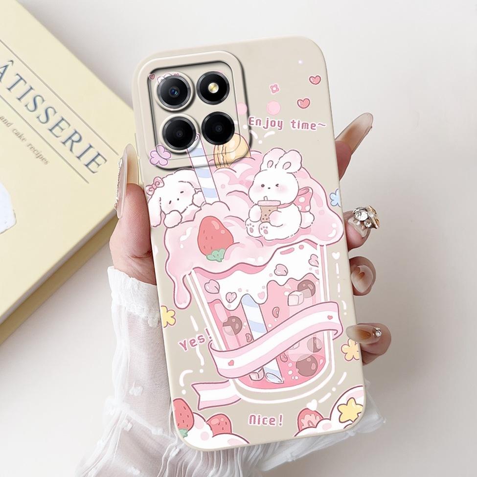 For Honor X6 X6a X6b Case Cover Silicone Cute Cartoon Cat Girl Luxury Flower Shockproof Phone Case For Honor X6a Back Cover Boys