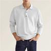 Men's Long-sleeved Lapel Polo Shirt Loose-fitting and Casual Golf Sports T-shirt Button-down Top for Work Occasions