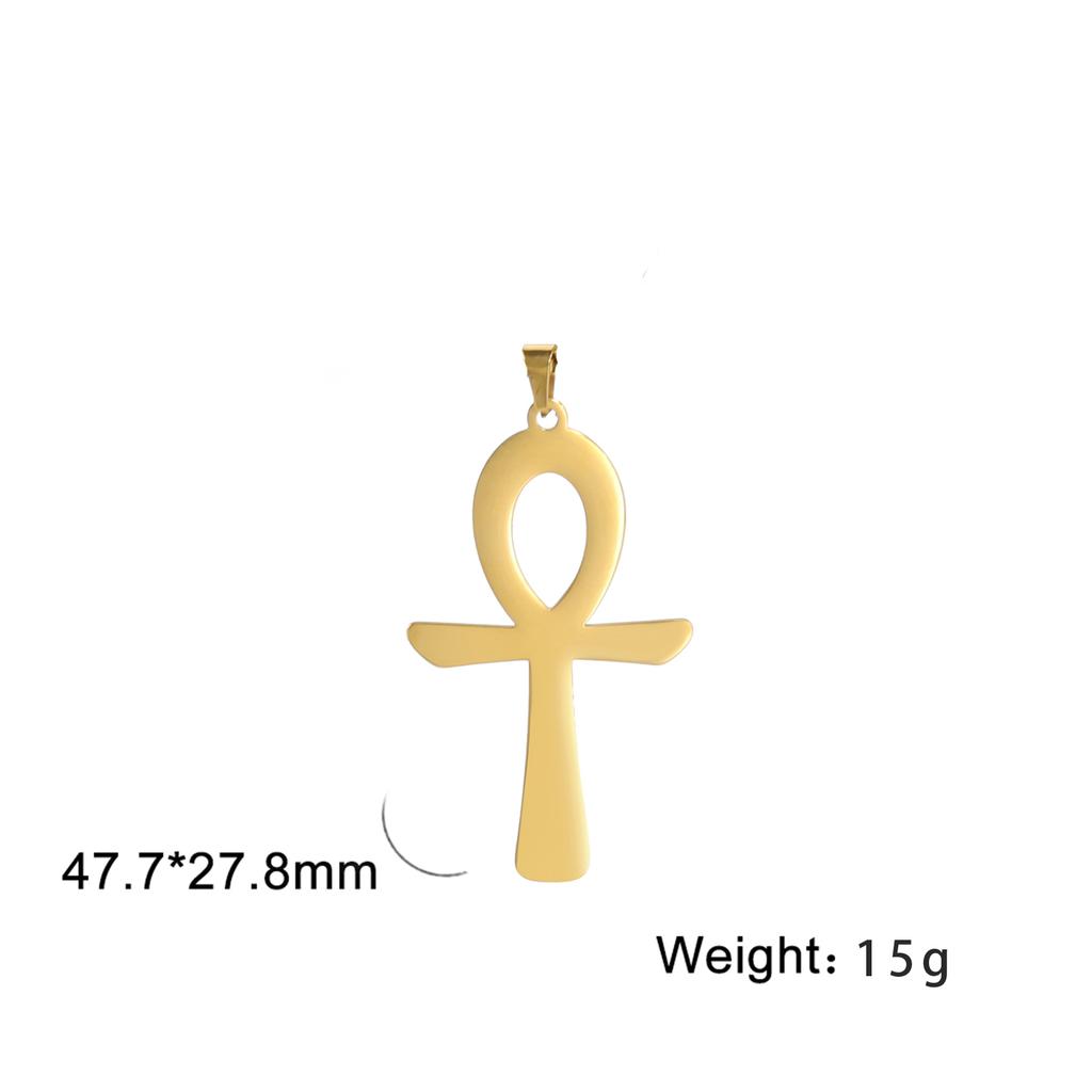 LIKGREAT Egyptian Ankh Cross Egypt Eye Pendant for Necklace Earrings Stainless Steel Eye of Horus Charms for Jewelry Making DIY