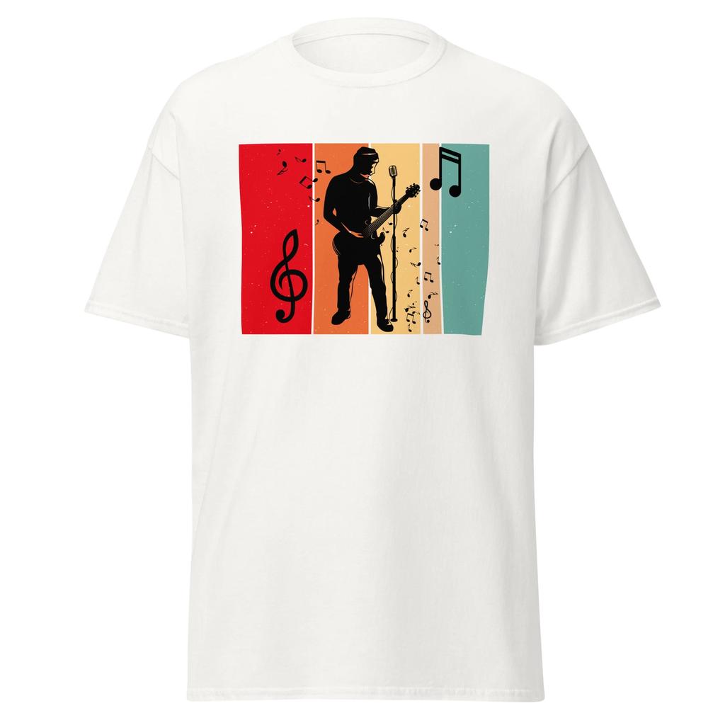 Retro Music Unisex 100% Cotton T-shirt Mens Tees Top, Guitar Rock Pop Band