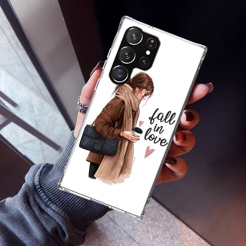 Girl Boss Weiblich Kaffee Handyhülle Für Samsung Galaxy S23 S24 S25 Edge S26 Ultra S22 + S21 Plus S20 FE Hülle Silikon Druck Shel