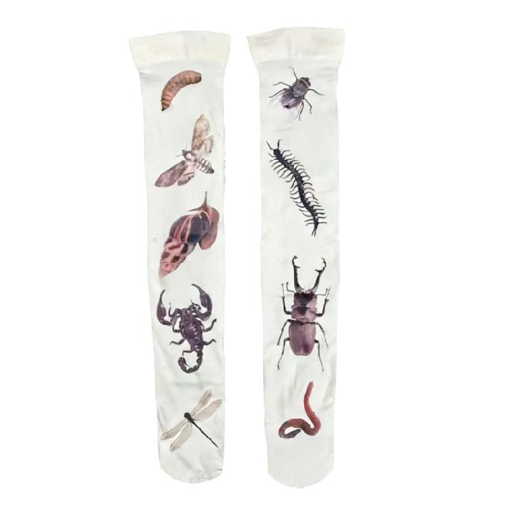 Quirky 3D Printed Insect Pattern Knee Length Socks for Unisex Adults Funny Long Calf Stockings Christmas Holiday Gift