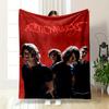 "Arctic Monkeys Band Red Theme Design" Printed Flannel Blanket for Bedroom, Living Room, Sofa, and Nap