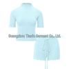 Modal! Summer 2026 Women's Slim-fit High Neck Short Sleeve T-shirt and Shorts Set