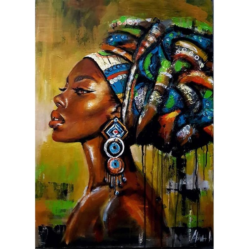 Graffiti Art African Black Woman Posters and Prints Abstract African Girl Canvas Paintings On the Wall Art Pictures Wall Decor