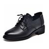 Small leather shoes women's autumn new first-layer cowhide lace-up polished retro flat-soled single shoes four-season shoes