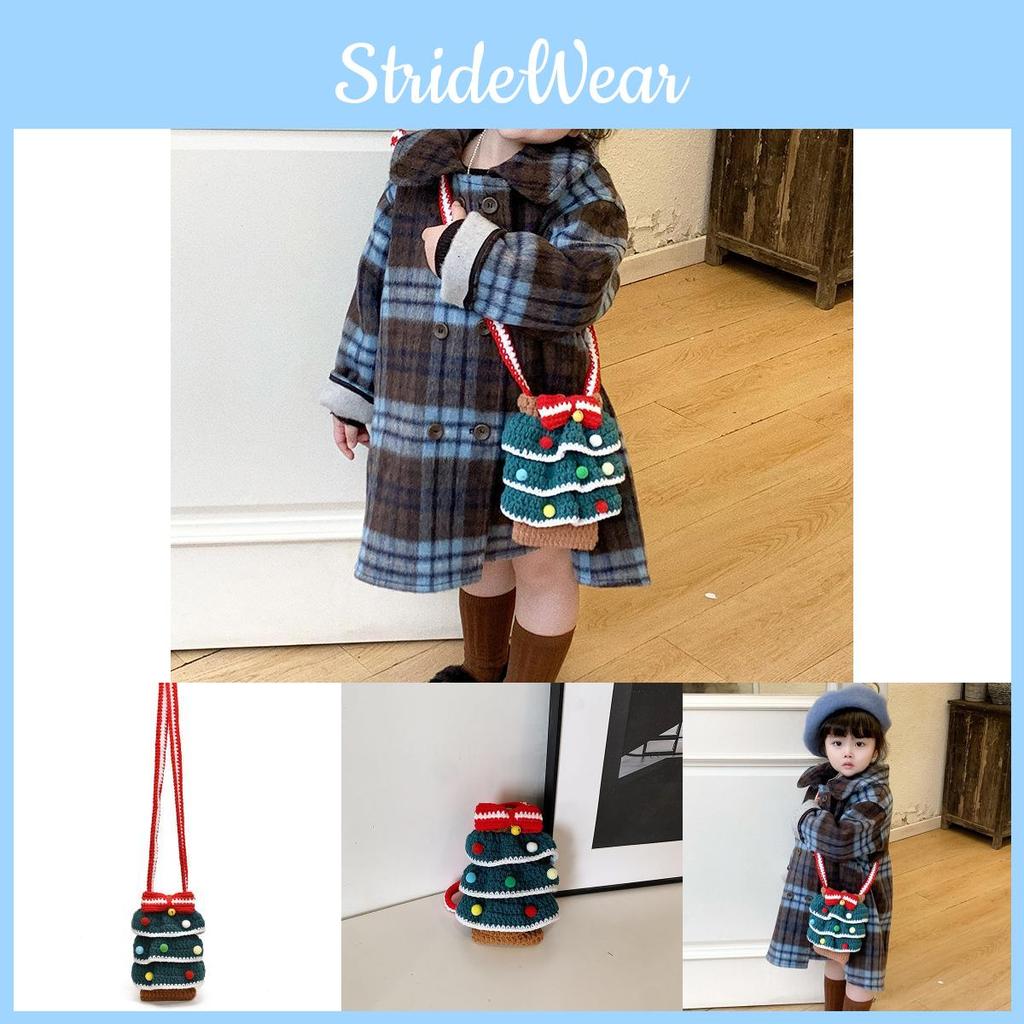 Kids Charming Unisex Shoulder Bag Featuring A Fun Christmas Tree Design For Use Daily