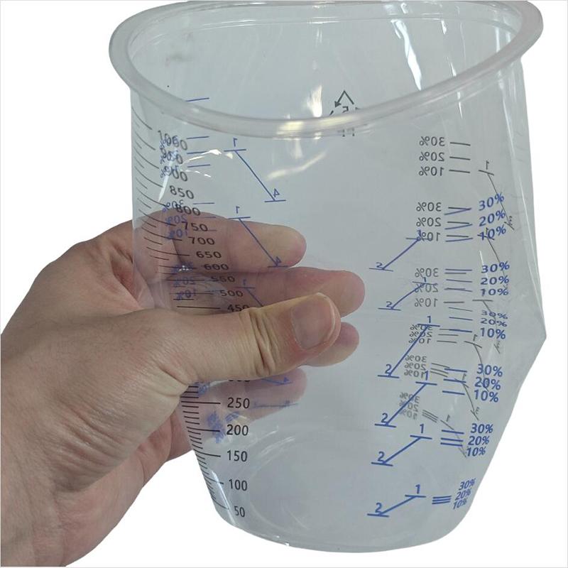 10Pcs Spray Gun Disposable Measuring Cups 1000Ml Clear Graduated Plastic Paint Mixing Cups Diy Accessories