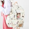 Printed Junior High School Student Backpack Waterproof Large Capacity Schoolbag Women's Backpack